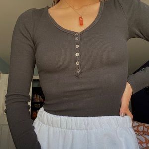 black henley bodysuit